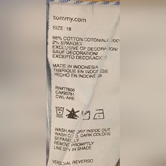 VTG Tommy Hilfiger Hipster Denim Capris High Rise Medium Wash Blue 18 Vintage - Picture 6 of 9